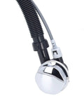Luocute Bathtub Overflow Drainer Flexible Pipe for Spa Bathtub with chrome finish and black flexible hose connection.