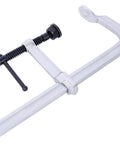 Heavy Duty Deep Throat F Clamp 12 Inch X 5-1/2 Steel Bar W Removable Swivel Pads For Welding Woodworking And Metalworking 4 Pack Set close-up perspective.