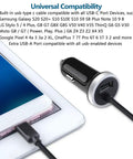 USB C Car Charger With 3.4A Fast Charge And 3ft Type C Cable For Galaxy S26 Ultra S25 S24 S23 S22 S21 S20 Note 20 And More, Pixel LG Stylo Moto G8 G7 5G Models Power Up On The Go.