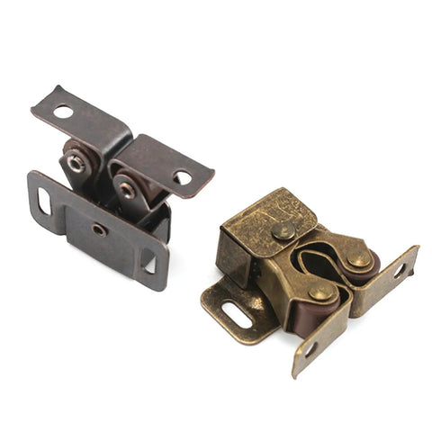 Double Roller Catch Cabinet Door Latch for Home and Campers, Solid Iron Finish, Pack of 10, Vintage Style