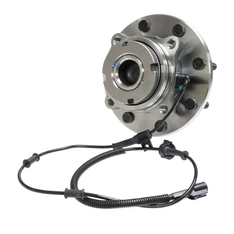 Front Wheel Bearing And Hub Assembly For 1999 To 2004 Ford F-250 And F-350 Super Duty Rear Wheel Drive Includes Abs Cable, side view.