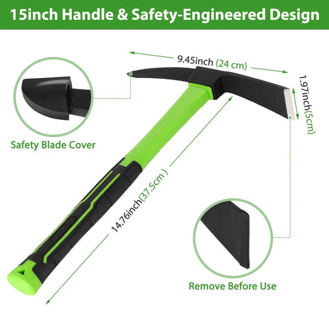 15 Inch Garden Hoe With Non Slip Ergonomic Handle Built To Last Durable Carbon Steel Tool For Flower Beds Weeding