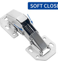 Hidden Soft Close Surface Mount 90 Degree Spring Hinges For Frameless Cabinets, metal construction, visible spring mechanism