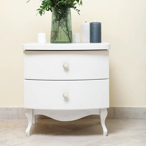 Slick Brushed Nickel Cabinet Knobs Rock Solid Zinc Pulls Single Hole Mount Quick Swap For Kitchen Drawers Fresh Home Hardware Upgrade Smooth Grip 10 Pack on a white nightstand.