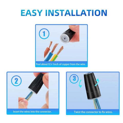 Installation guide for 40 Piece Waterproof Outdoor Wire Connectors Set for Landscape Lighting and Wet Locations.