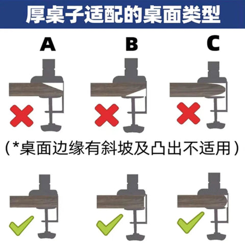 Hella Sturdy Dual Monitor Desk Mount With Super Simple No Drill Install For Thick Tables, installation guide for clamp compatibility