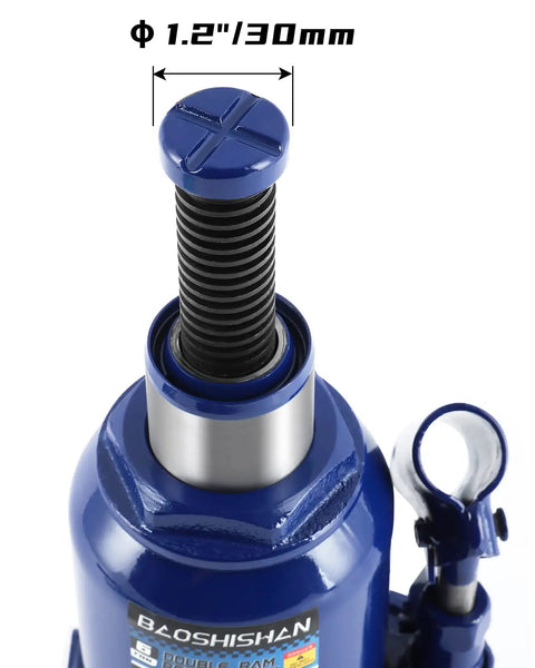 Close-up of the extension screw top on Double Ram Bottle Jack Hydraulic Welded 6 Ton Truck Jack With Three Stage Lift