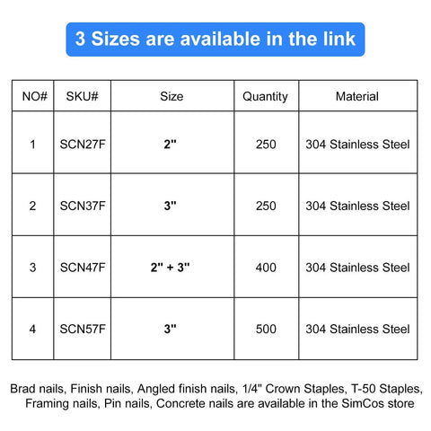 Top Shelf 304 Stainless Steel Framing Nails For Cordless Nail Guns Packing 21 Degree Collation With Serious Rust Resistance In 2 To 3 Inch Sizes Delivered In A Rock Solid 400 Pack For Tough Job Site Tasks