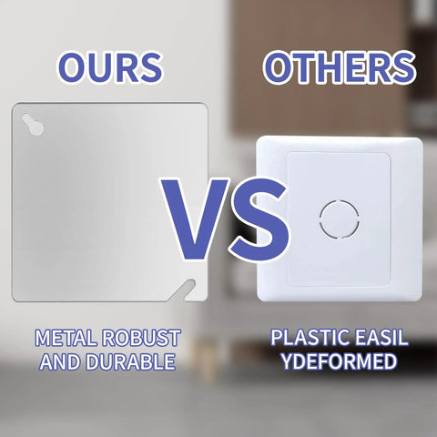 Comparison of 5 Pack Metal Electrical Box Cover Plates With Mounting Screws Included For 4 Inch Square And Octagonal Boxes vs plastic covers