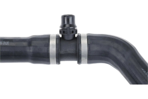 Close-up of Heavy Lifter Engine Coolant Hose with durable EPDM material and hose clamps for reliable engine cooling.