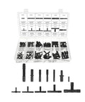 Sandfren 113-piece automotive vacuum line connector kit in a clear case; black heat-resistant fittings