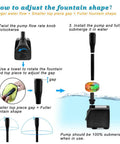 Instructions for adjusting Go-To 15W Submersible Fountain Pump With LED Light for perfect water flow and fountain shape adjustments