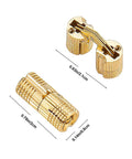 10 Pack Invisible Brass Barrel Hinges Hidden Concealed Furniture Hardware with 180 Degree Opening for DIY Jewelry Box Hand Craft Projects 8 mm x 20 mm, close-up view showing measurements