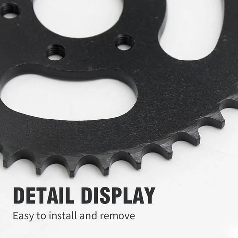 Close-up of 40T Rear Sprocket For 428 Chain 6 Hole Flat Plate with detailed teeth and bolt holes.