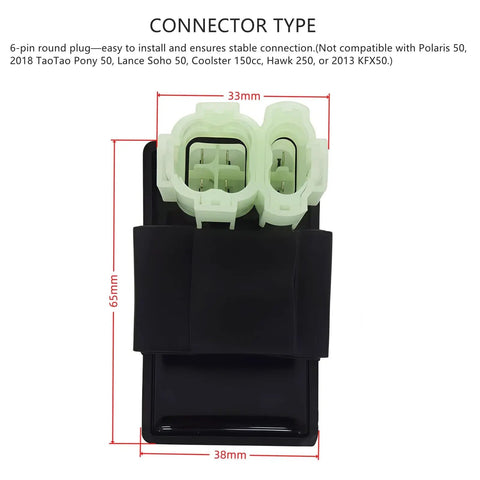 Hot 6 Pin AC CDI Box For GY6 49cc 50cc 125cc 150cc Engines Fit Scooters Mopeds ATVs Go Karts Quad Bikes High Performance Ignition Module Replacement Kit Plus with green connector type.