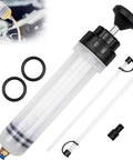 Professional Heavy Duty Manual Oil Extractor Pump With Slick No Drip Suction 200CC Dual PVC Hoses and clear graduation scale.