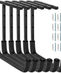 Overhead Garage Storage Rack Set Ceiling Mounted Hooks And Ladder Hangers For Ladders Lumber Tools Bikes Hoses And More Six Pack