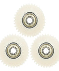 Three-piece set of 36T nylon planetary gears with bearings for E bike hub motor 47.5x13.5mm in white, replacement part. Focus keyword included.