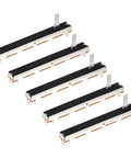 Five Pack Of Dope Straight Double Linear Slide Potentiometers with B10Kx2, 75mm Length and 60mm Travel, side view