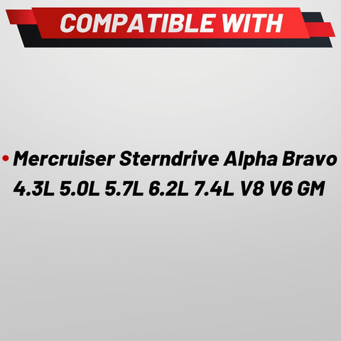 Beefed Up Power Steering Pump For Mercruiser Sterndrive Alpha Bravo Boats Fits 4.3L V6, 5.0L V8, 5.7L V8, 6.2L V8, 7.4L V8 Engines Low Noise Operation Smooth Steering Upgrade