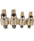 One To Three Inch Copper Cooling Water Rotary Union Swivel Joint With Left Threaded Connection, Three Eighths To Three Quarters Inch Fittings, HS80 Built Tough Rotary Connector For Industrial Use, four views