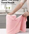 Pink microfiber cleaning cloth roll with tear-away sheets, 12x12 in, kitchen use