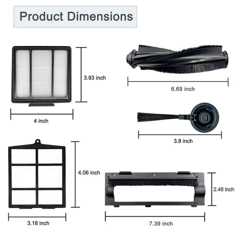 Replacement Parts Kit For Shark ION Robot Vacuums AV751 RV850 RV761 RV771 RV871 R75 R72 R71 S86 S87 dimensions