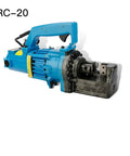 AOXHUGB Electric Rebar Bender And Cutter Portable Hydraulic Rebar Cutter showing blue handle and black cutting body, ideal for construction jobs.