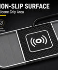 Non-slip silicone grip area on Slick Wireless Charging Pad For Chevrolet Blazer EV 2024 Through 2026 for secure phone charging.