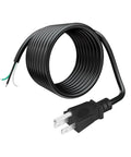 9.8ft 12 Gauge Heavy Duty Replacement Power Cord For Tools And Home Gear 3 Prong 12 AWG 3 Conductor Black Pigtail Cable 110V 115V 120V