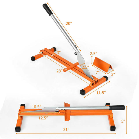 No Sweat Laminate Floor Cutter With Badass Leverage Handle, 8-12 inch cutting, orange steel for effortless flooring projects.