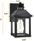 Rock Solid Outdoor Solar Sconce Lights Featuring Integrated Panels For Instant Front Porch Glow And Zero Wiring Hassle Free Weather Resistant wall mount fixture, black color, dimensions 11.8x5.75x6.81 inches.