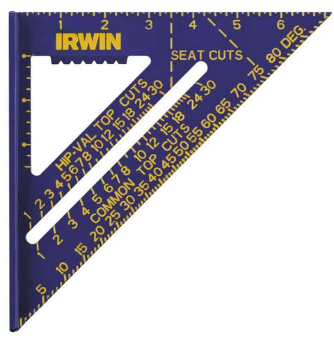 Hi Contrast Aluminum Rafter Square 7 Inch Blue For Protractor Saw Guide Miter And Tri Square Use Durable Rust Proof Carpenter Tool With Permanent Deep Markings