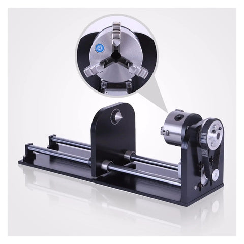 Heavy Duty CNC Router Rotary Axis Attachment For CO2 Engraving Cutting Machine With 80MM Tailstock A-Axis Closed Loop Control.
