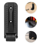 Quick Release L Bracket Side Mount Heavy Duty Caster Wheels For Speaker Amps And Tool Boxes, black rubber caster with mounting holes.