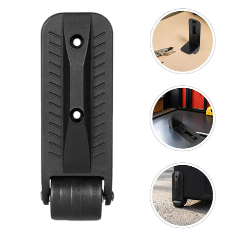Quick Release L Bracket Side Mount Heavy Duty Caster Wheels For Speaker Amps And Tool Boxes, black rubber caster with mounting holes.