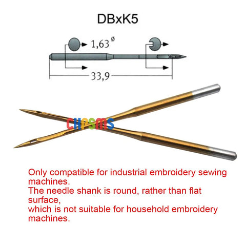 100 Pack Industrial Embroidery Machine Needles DBXK5 SAN1 GEBEDUR Titanium Coated Round Shank Not For Household Machines Clear Plastic Box Size 65 9 For Industrial Use Only, DBxK5 needle diagram
