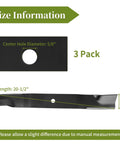 High Lift Blades Kit For 60 Inch Mower Decks And Pro Master 260Z Zero Turn Mowers 3 Pack Replacement size details