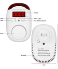 Front and back view of Three Pack Carbon Monoxide Detectors Plug In CO Alarm With Digital Display For Home Kitchen Hotel Bedroom White