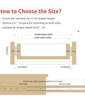 Diagram showing measurements for Rock Solid Heavy Duty Full Extension Drawer Slides With Ball Bearing Cabinet Runners Cold Rolled Steel Build.