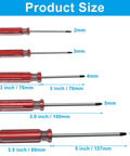 Top Shelf U Type Magnetic Screwdriver Set With Five Spanner Bits Sizes M1.7 To M2.8 Built Like A Tank For Legit Diy Fixes And No Headache Repairs Guaranteed, showing screwdriver sizes 2mm to 6mm.