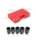 12 Point 1/2 Inch Drive Axle Hub Nut Socket Set Metric Impact Wrench Kit Garage Tools, red case with 30-36mm CR-MO sockets