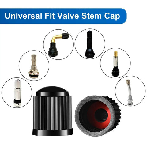 Upgraded Sealing Ring Tire Valve Stem Caps 12 Pack Black Universal Fit For Cars SUVs And Bikes Air Valve Caps That Prevent Leaks Keep Dirt Out Easy To Install Durable