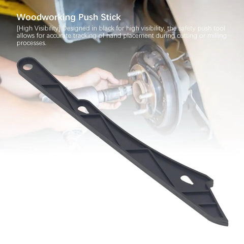 Two Pack ABS Safety Push Sticks For Woodworking Pro Grade Push Blocks shown on a table with close-up of one stick
