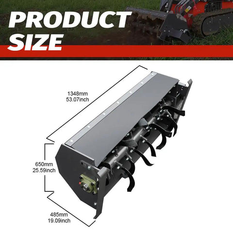 Bi Directional Tiller Attachment For Skid Steer Loaders And Mini Skid Steers A Backyard Boss Soil Cultivator dimensions diagram