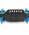 Top view of Carbon Fiber and Metal RC Chassis Frame for TT02 1/10 Scale with metal accessories and rugged frame.
