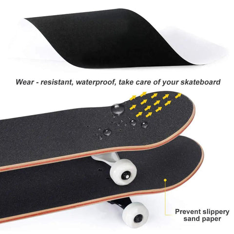 Anti Slip Grip Tape For Skateboards And Scooters, Waterproof Outdoor Tape In 9 By 33 Inches, showing water-resistant surface