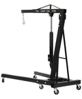 Smooth Operator Heavy Duty Hydraulic Engine Hoist Crane 2 Ton Shop Lift Rig with six caster wheels for easy engine lifting.
