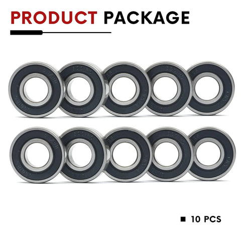 Amazon CNXBB 10-pack 6001-2RS deep groove ball bearings, 12x28x8mm, double rubber seals