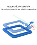 Floating Plant Holder Rings for Fish Tanks Set of 6, round and square plastic aquarium feeding rings with suction float
